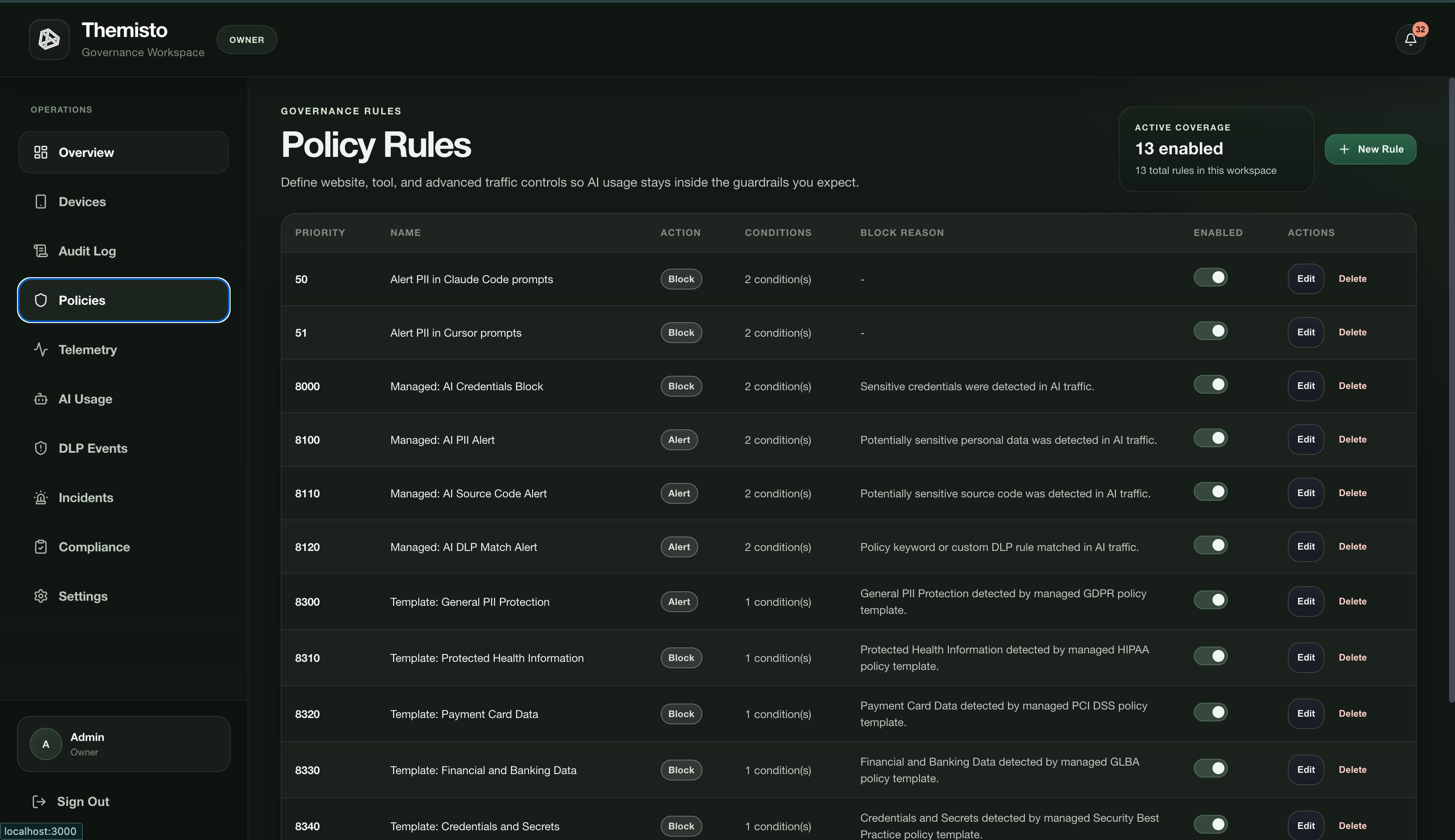 Regulated-Data Policy Templates product screenshot 1
